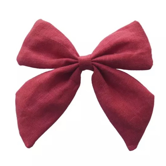 New set of 4 Linen Bows Clips - Picture 5 of 8